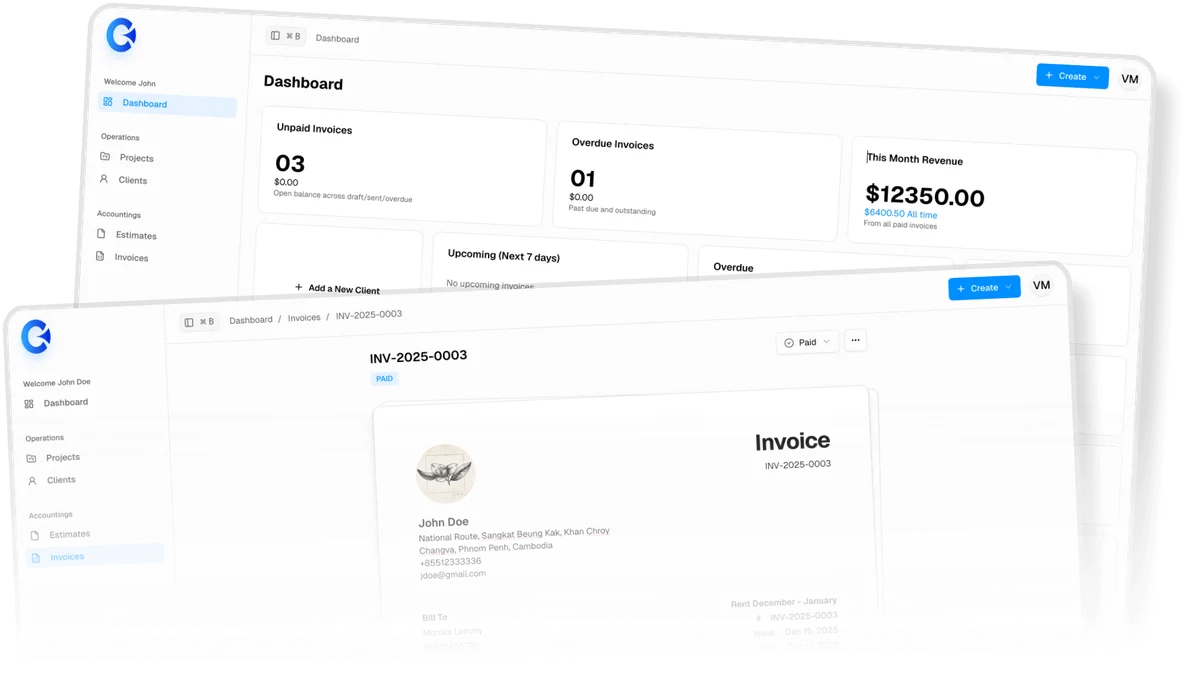 OperationBegin dashboard preview